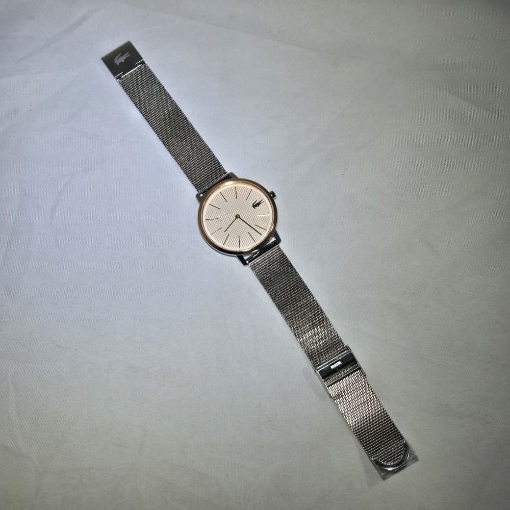 Lacoste Womens Moon Quartz Two Tone Watch w Stainless Steel Mesh Strap 35mm